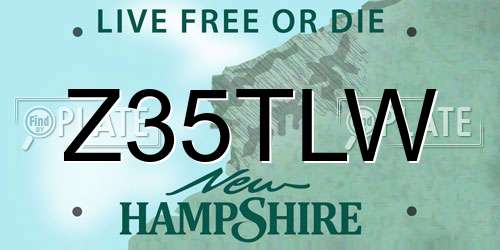 Z35TLW New Hampshire License Plate