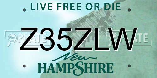 Z35ZLW New Hampshire License Plate