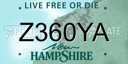 Z360YA New Hampshire License Plate