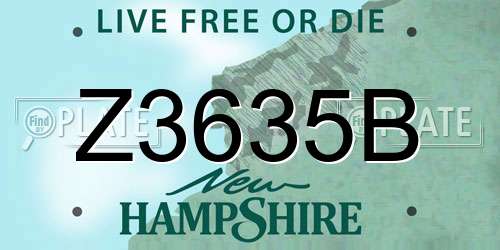 Z3635B New Hampshire License Plate