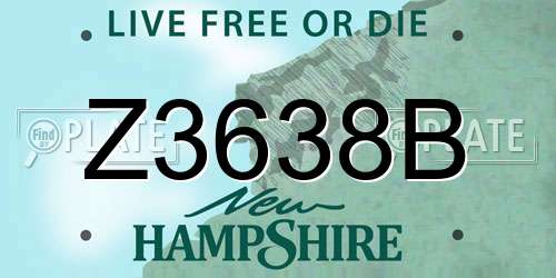 Z3638B New Hampshire License Plate