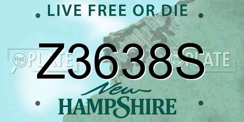 Z3638S New Hampshire License Plate