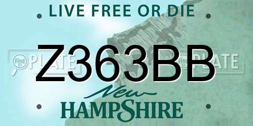 Z363BB New Hampshire License Plate