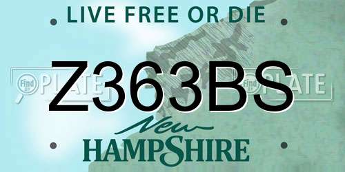 Z363BS New Hampshire License Plate