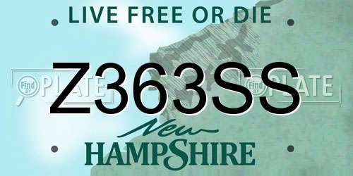 Z363SS New Hampshire License Plate