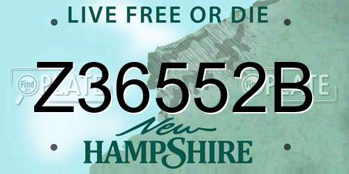 Z36552B New Hampshire License Plate