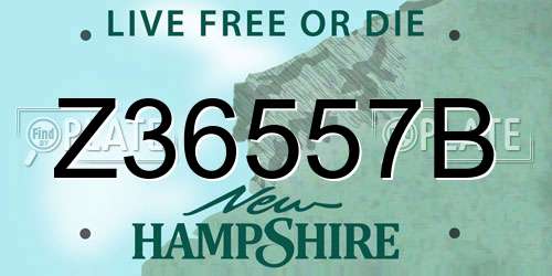 Z36557B New Hampshire License Plate