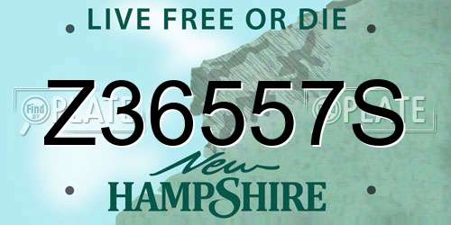 Z36557S New Hampshire License Plate