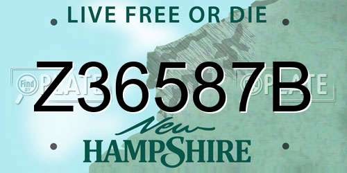 Z36587B New Hampshire License Plate