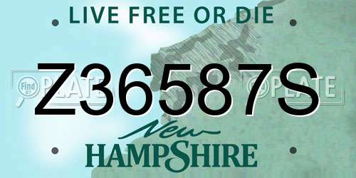 Z36587S New Hampshire License Plate