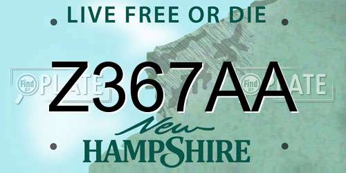 Z367AA New Hampshire License Plate