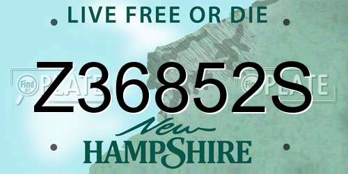 Z36852S New Hampshire License Plate