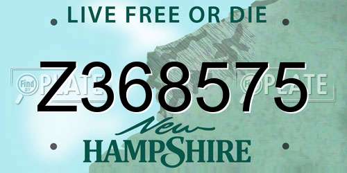 Z368575 New Hampshire License Plate