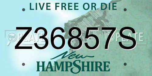Z36857S New Hampshire License Plate
