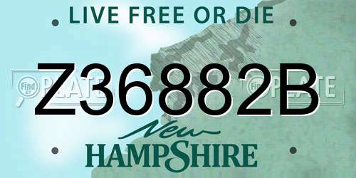 Z36882B New Hampshire License Plate