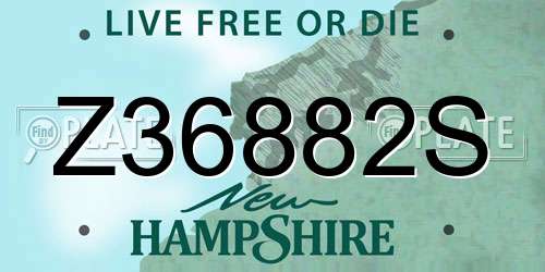 Z36882S New Hampshire License Plate