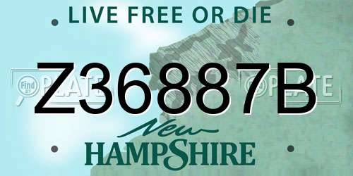 Z36887B New Hampshire License Plate