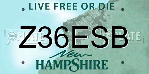 Z36ESB New Hampshire License Plate