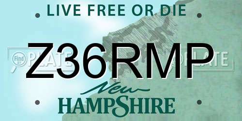 Z36RMP New Hampshire License Plate
