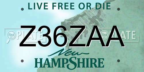 Z36ZAA New Hampshire License Plate