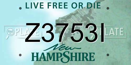 Z3753I New Hampshire License Plate