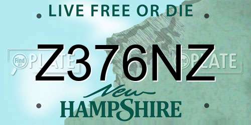 Z376NZ New Hampshire License Plate