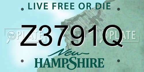 Z3791Q New Hampshire License Plate
