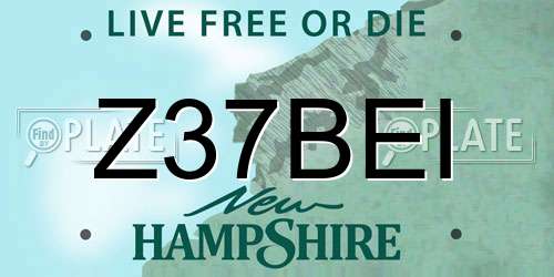 Z37BEI New Hampshire License Plate