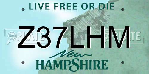Z37LHM New Hampshire License Plate