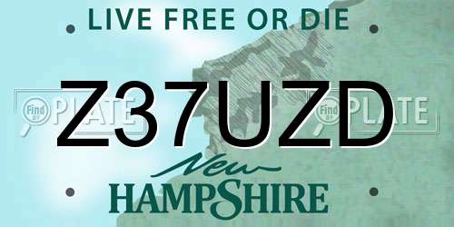 Z37UZD New Hampshire License Plate