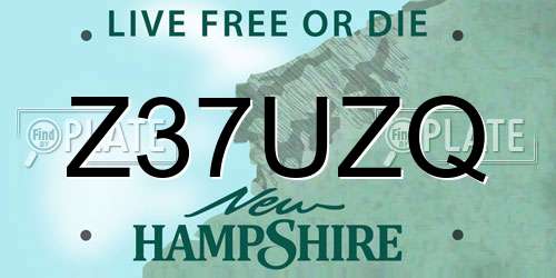 Z37UZQ New Hampshire License Plate