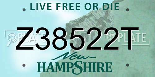 Z38522T New Hampshire License Plate