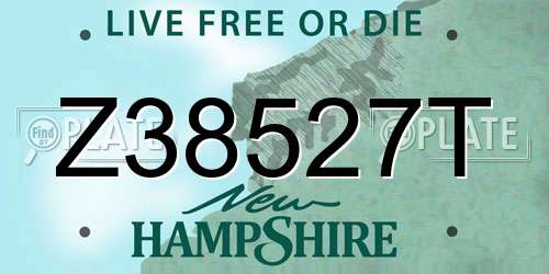 Z38527T New Hampshire License Plate
