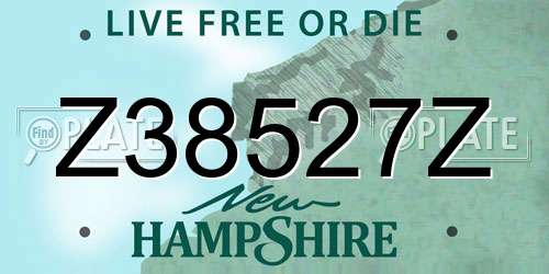 Z38527Z New Hampshire License Plate