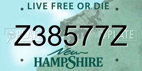 Z38577Z New Hampshire License Plate