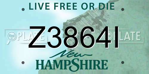 Z3864I New Hampshire License Plate