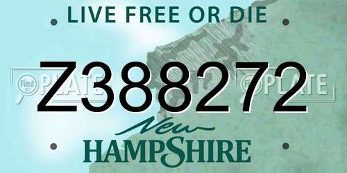 Z388272 New Hampshire License Plate