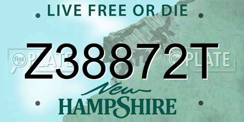 Z38872T New Hampshire License Plate
