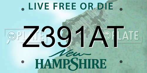 Z391AT New Hampshire License Plate