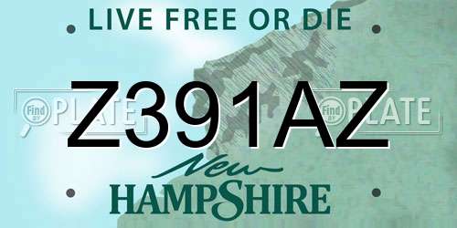 Z391AZ New Hampshire License Plate