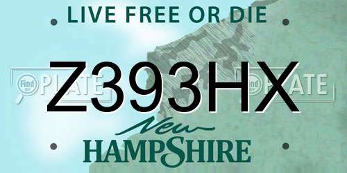 Z393HX New Hampshire License Plate