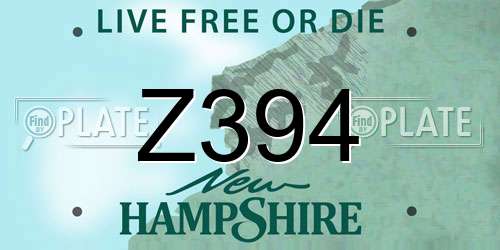 Z394 New Hampshire License Plate