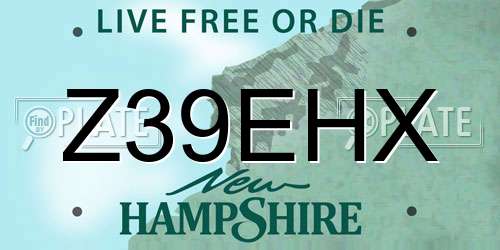 Z39EHX New Hampshire License Plate