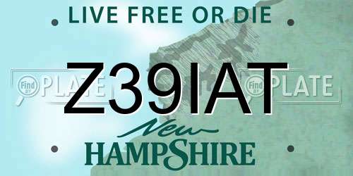 Z39IAT New Hampshire License Plate