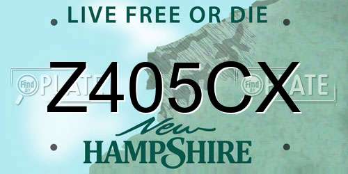 Z405CX New Hampshire License Plate
