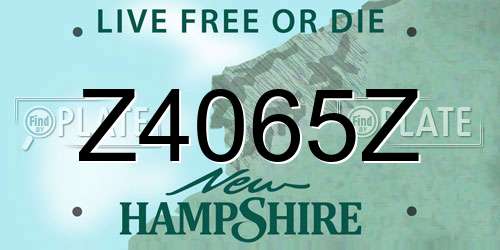 Z4065Z New Hampshire License Plate