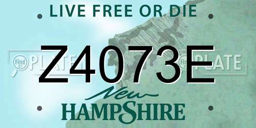 Z4073E New Hampshire License Plate