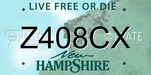 Z408CX New Hampshire License Plate