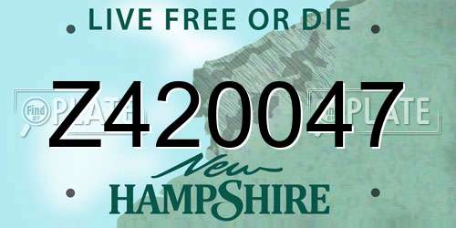 Z420047 New Hampshire License Plate