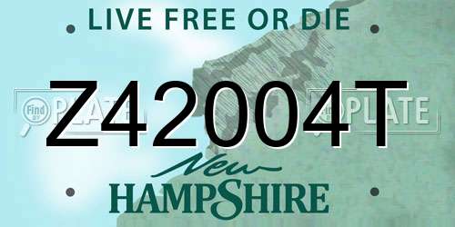 Z42004T New Hampshire License Plate